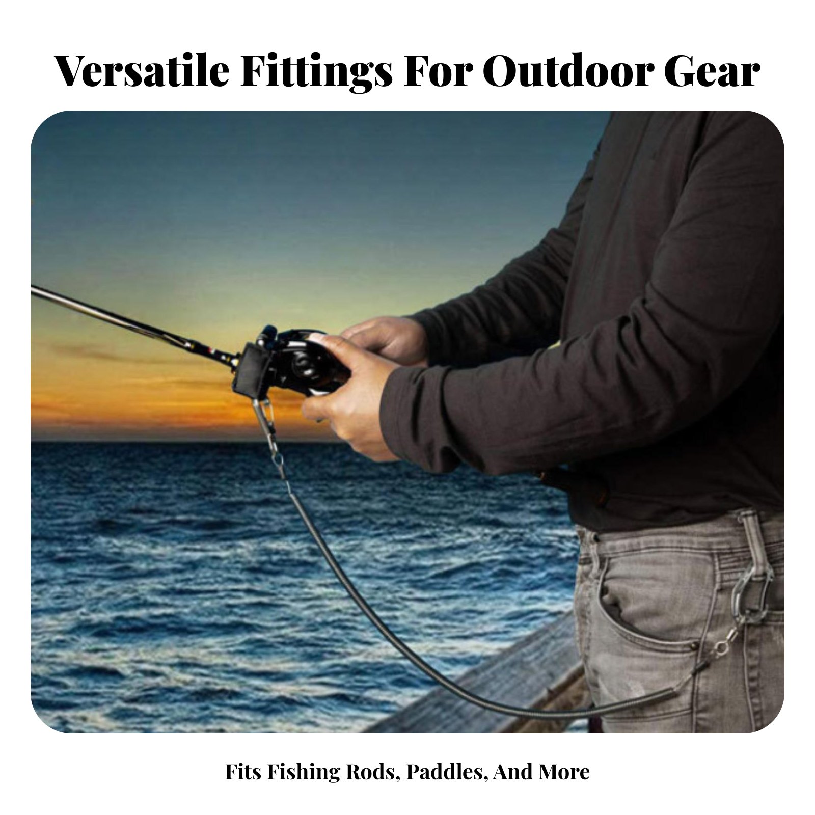 Retractable Rod Leash Adjustab - огляд і ціна Fishing Kayak Paddle Leash